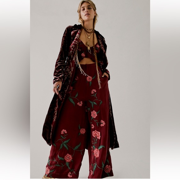 Free People Anna Sui Poppy Embroidered Set, Size 0 - Picture 2 of 7